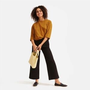 Everlane Wide Leg Crop Black Pants Size 6 Short Inseam